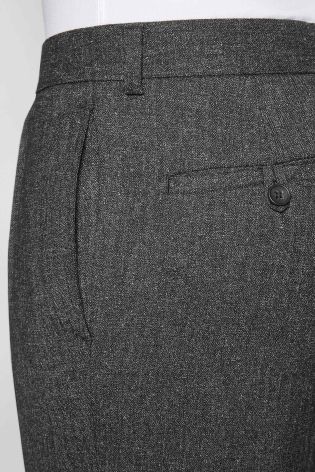 Grey Nep Textured Suit Trousers